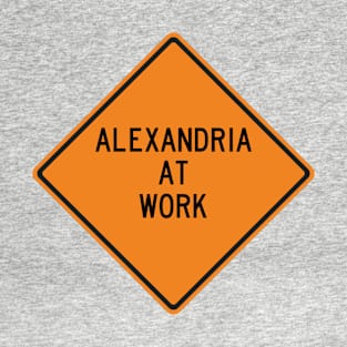 Alexandria at Work Funny Warning Sign T-Shirt